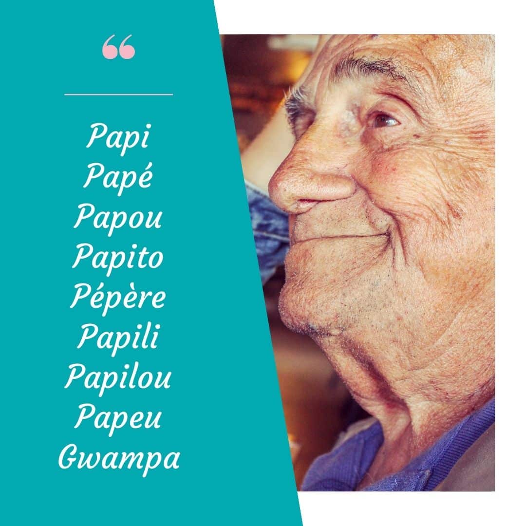 Les surnoms de grandmère et grandpère mamie, mamili, mamé...