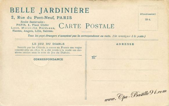 Carte postale la belle Jardinière 1873