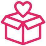 logo cadeau avec coeur au dessus - livraison offerte