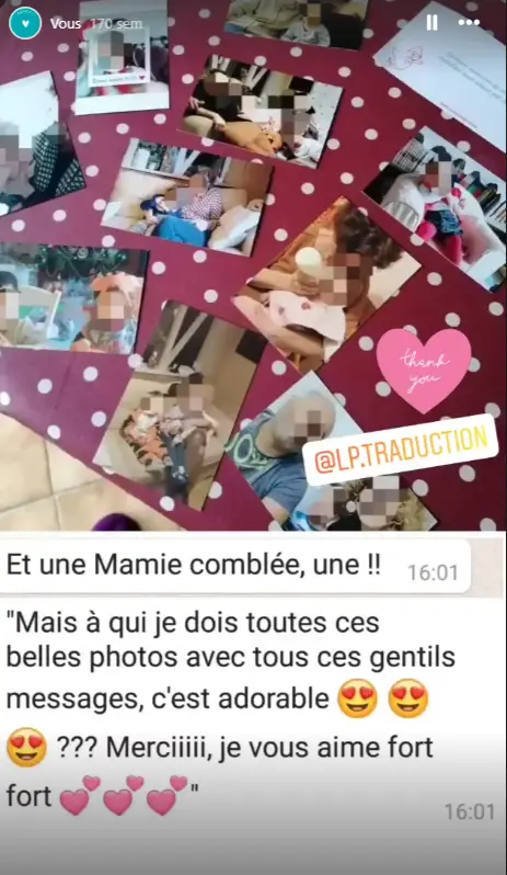 avis client d'une Mamie qui a reçu des photos grâce à Mamizette